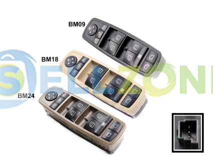 Διακόπτης ηλεκτρικών παραθύρων τριών χρωμάτων για Mercedes ML GL R - BM09 / BM18 / BM24